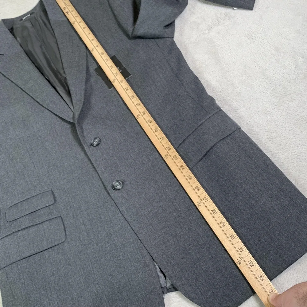 Claiborne Blazer‎ Mens 42L Gray Wool Blend Sport Coat Jacket Two Button NEW